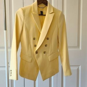 White house Black market - Light yellow double breasted blazer sz00